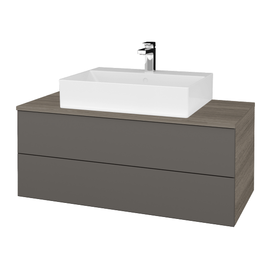 Waschtischunterschrank JOCKAM SZZ2 100 (Waschtisch Kube)  - D03 Cafe - N06 Lava