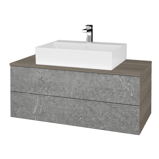 Waschtischunterschrank JOCKAM SZZ2 100 (Waschtisch Kube)  - D03 Cafe - D20 Galaxy - Nein
