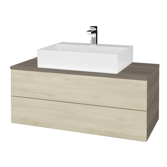 Waschtischunterschrank JOCKAM SZZ2 100 (Waschtisch Kube)  - D03 Cafe - D24 Ohio - Nein