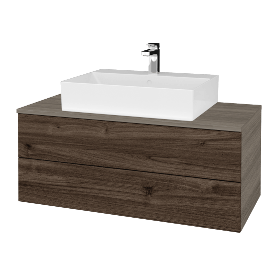 Waschtischunterschrank JOCKAM SZZ2 100 (Waschtisch Kube)  - D03 Cafe - D25 Teak - Nein
