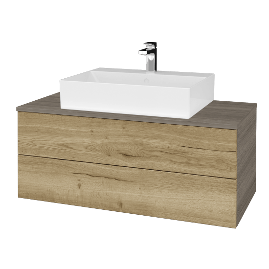 Waschtischunterschrank JOCKAM SZZ2 100 (Waschtisch Kube)  - D03 Cafe - D26 Ontario - Nein