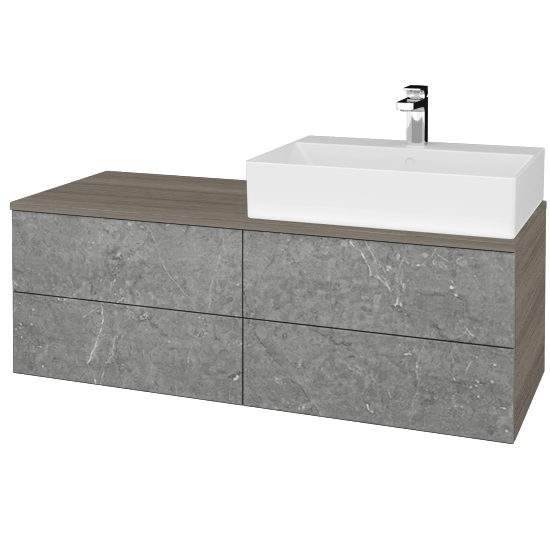 Waschtischunterschrank JOCKAM SZZ4 120 (mit Waschtisch Kube)  - D03 Cafe - D20 Galaxy - Links - Nein