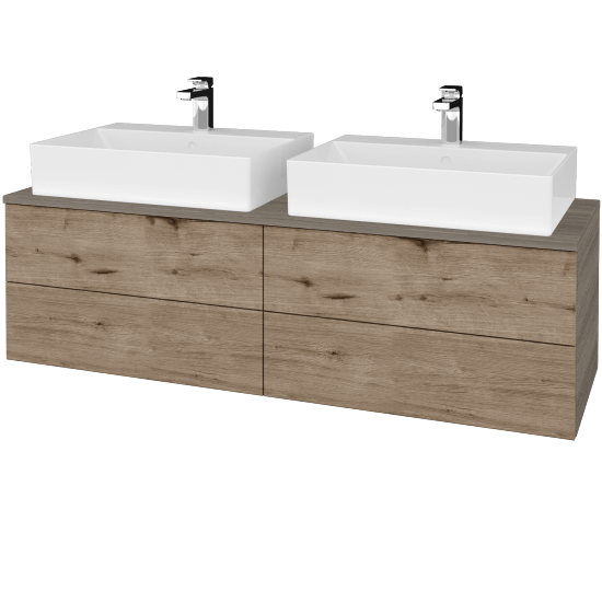 Waschtischunterschrank JOCKAM SZZ4 140 (mit Waschtisch Kube)  - D03 Cafe - D23 Herkules - Nein