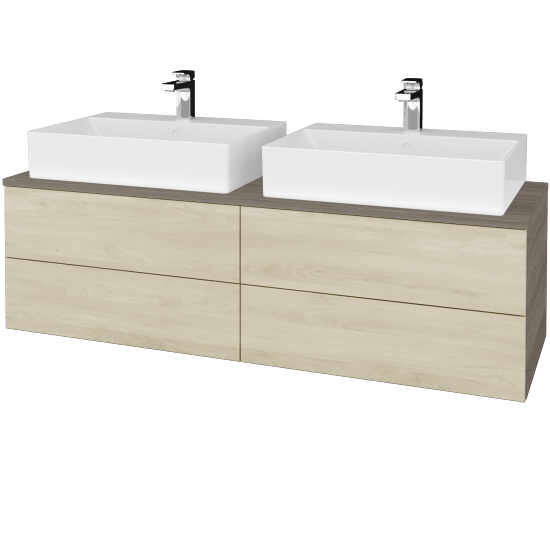 Waschtischunterschrank JOCKAM SZZ4 140 (mit Waschtisch Kube)  - D03 Cafe - D24 Ohio - Nein