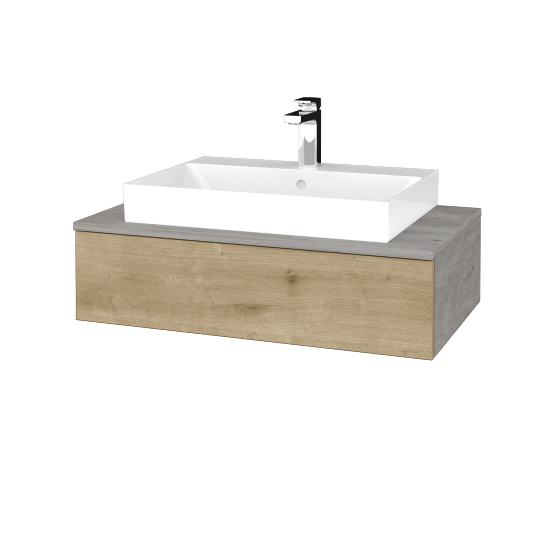 Waschtischunterschrank JOCKAM SZZ 80 (Waschtisch Glance)  - D01 Beton - D09 Eiche Arlington - Nein