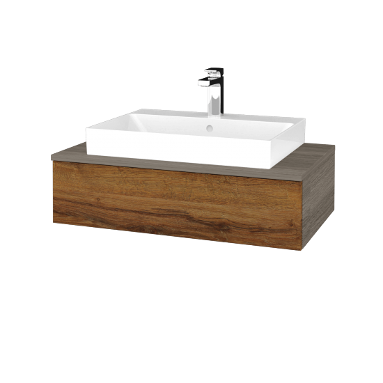 Badezimmerschrank JOCKAM SZZ 80 (Waschtisch Glance)  - D03 Cafe - D27 Cognac - Nein