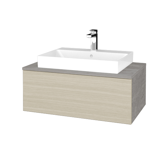 Waschtischunterschrank JOCKAM SZZ1 80 (Waschtisch Glance)  - D01 Beton - D04 Eiche - Nein