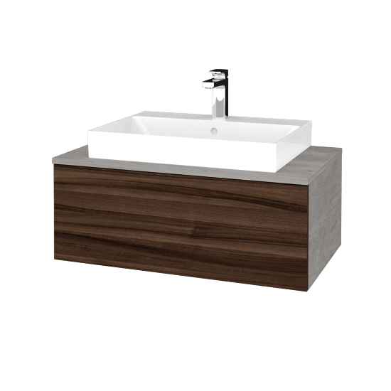 Waschtischunterschrank JOCKAM SZZ1 80 (Waschtisch Glance)  - D01 Beton - D06 Nussbaum - Nein