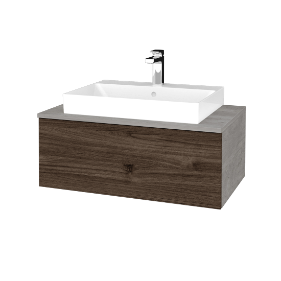 Waschtischunterschrank JOCKAM SZZ1 80 (Waschtisch Glance)  - D01 Beton - D25 Teak - Nein