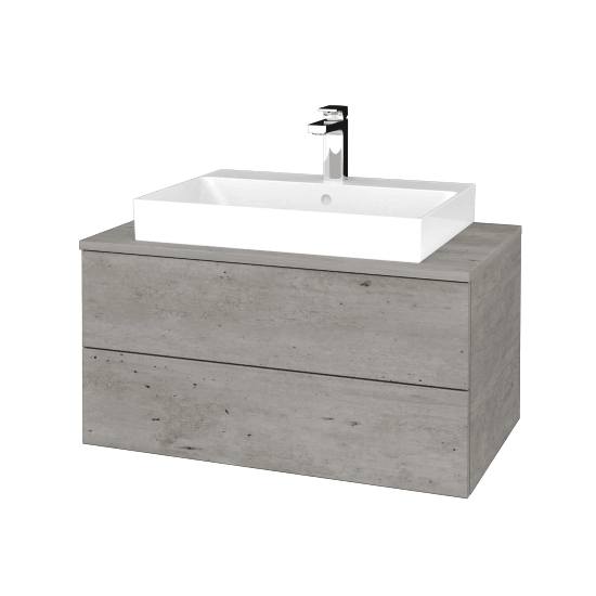 Waschtischunterschrank JOCKAM SZZ2 80 (Waschtisch Glance)  - D01 Beton - D01 Beton - Nein