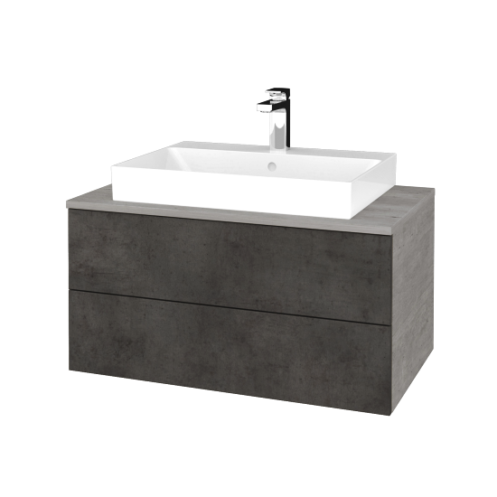 Waschtischunterschrank JOCKAM SZZ2 80 (Waschtisch Glance)  - D01 Beton - D16 Dark Beton - Nein