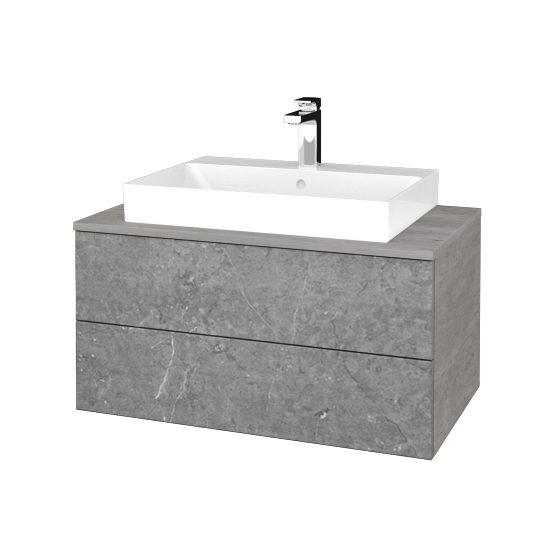 Waschtischunterschrank JOCKAM SZZ2 80 (Waschtisch Glance)  - D01 Beton - D20 Galaxy - Nein