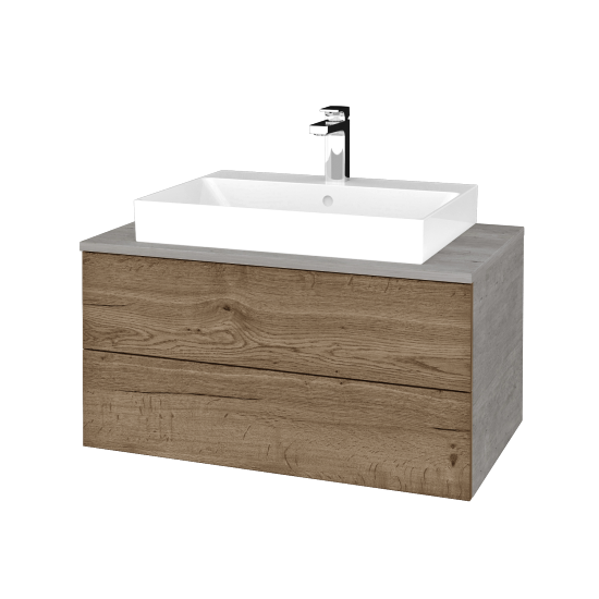 Waschtischunterschrank JOCKAM SZZ2 80 (Waschtisch Glance)  - D01 Beton - D21 Tobacco - Nein