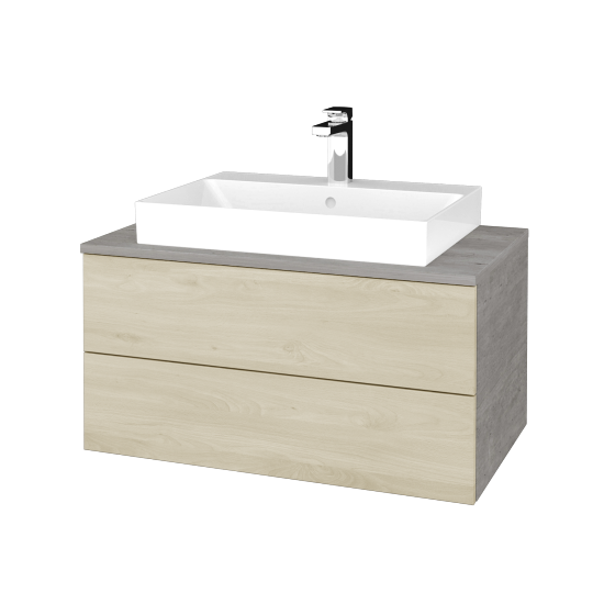 Waschtischunterschrank JOCKAM SZZ2 80 (Waschtisch Glance)  - D01 Beton - D24 Ohio - Nein