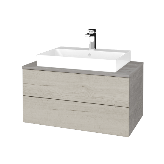 Waschtischunterschrank JOCKAM SZZ2 80 (Waschtisch Glance)  - D01 Beton - D28 Alberta - Nein