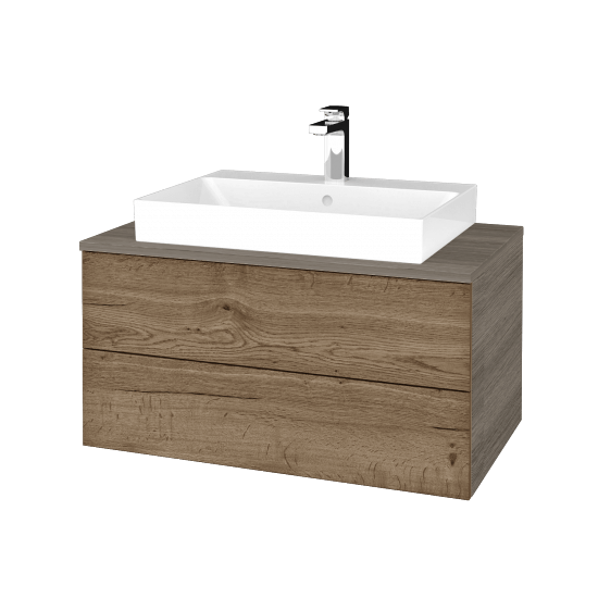 Waschtischunterschrank JOCKAM SZZ2 80 (Waschtisch Glance)  - D03 Cafe - D21 Tobacco - Nein