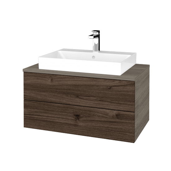 Waschtischunterschrank JOCKAM SZZ2 80 (Waschtisch Glance)  - D03 Cafe - D25 Teak - Nein