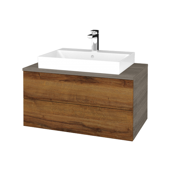 Waschtischunterschrank JOCKAM SZZ2 80 (Waschtisch Glance)  - D03 Cafe - D27 Cognac - Nein