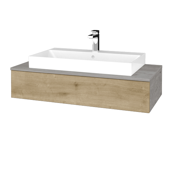 Waschtischunterschrank JOCKAM SZZ 100 (Waschtisch Glance)  - D01 Beton - D09 Eiche Arlington - Nein