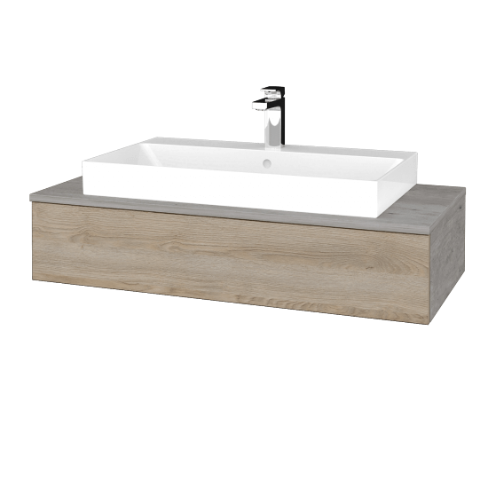 Waschtischunterschrank JOCKAM SZZ 100 (Waschtisch Glance)  - D01 Beton - D17 Eiche Colorado - Nein