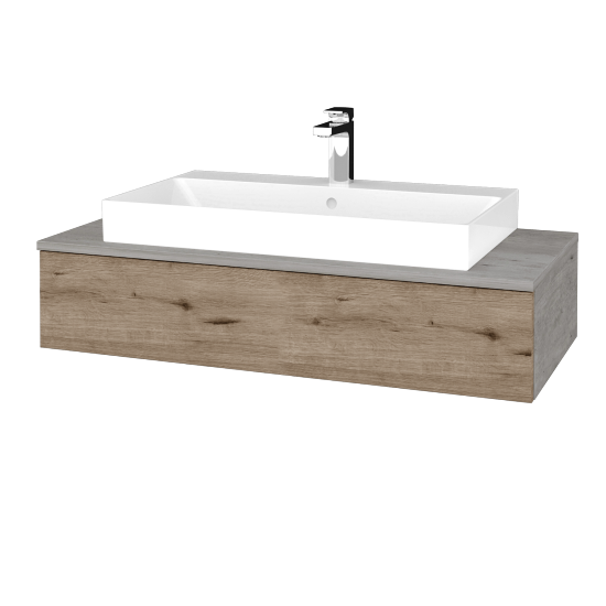 Waschtischunterschrank JOCKAM SZZ 100 (Waschtisch Glance)  - D01 Beton - D23 Eiche Herkules - Nein