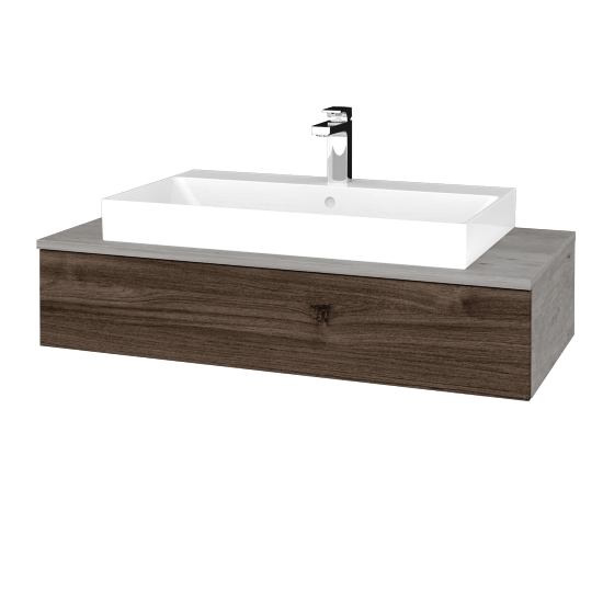 Waschtischunterschrank JOCKAM SZZ 100 (Waschtisch Glance)  - D01 Beton - D25 Teak - Nein