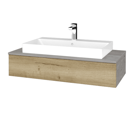 Waschtischunterschrank JOCKAM SZZ 100 (Waschtisch Glance)  - D01 Beton - D26 Ontario - Nein