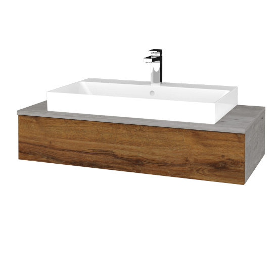 Waschtischunterschrank JOCKAM SZZ 100 (Waschtisch Glance)  - D01 Beton - D27 Cognac - Nein