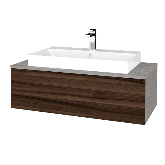 Waschtischunterschrank JOCKAM SZZ1 100 (Waschtisch Glance)  - D01 Beton - D06 Nussbaum - Nein