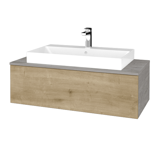 Waschtischunterschrank JOCKAM SZZ1 100 (Waschtisch Glance)  - D01 Beton - D09 Eiche Arlington - Nein