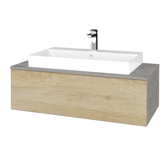Waschtischunterschrank JOCKAM SZZ1 100 (Waschtisch Glance)  - D01 Beton - D15 Eiche Nebraska - Nein