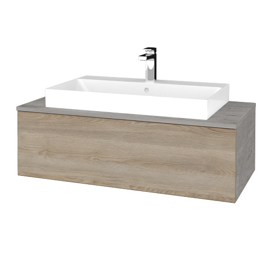 Waschtischunterschrank JOCKAM SZZ1 100 (Waschtisch Glance)  - D01 Beton - D17 Eiche Colorado - Nein