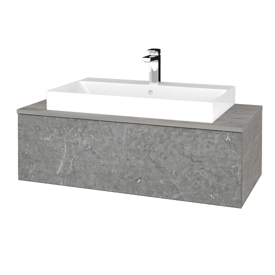 Waschtischunterschrank JOCKAM SZZ1 100 (Waschtisch Glance)  - D01 Beton - D20 Galaxy - Nein
