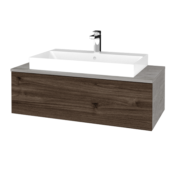 Waschtischunterschrank JOCKAM SZZ1 100 (Waschtisch Glance)  - D01 Beton - D25 Teak - Nein