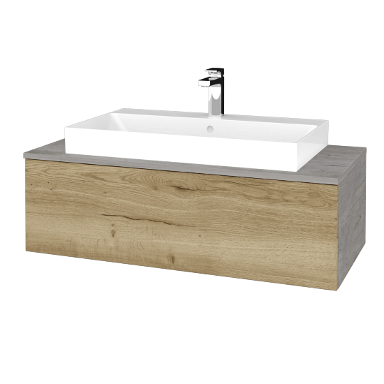 Waschtischunterschrank JOCKAM SZZ1 100 (Waschtisch Glance)  - D01 Beton - D26 Ontario - Nein