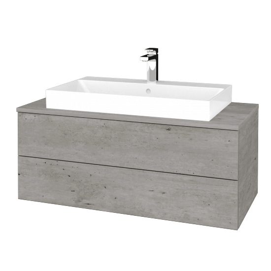 Waschtischunterschrank JOCKAM SZZ2 100 (Waschtisch Glance)  - D01 Beton - D01 Beton