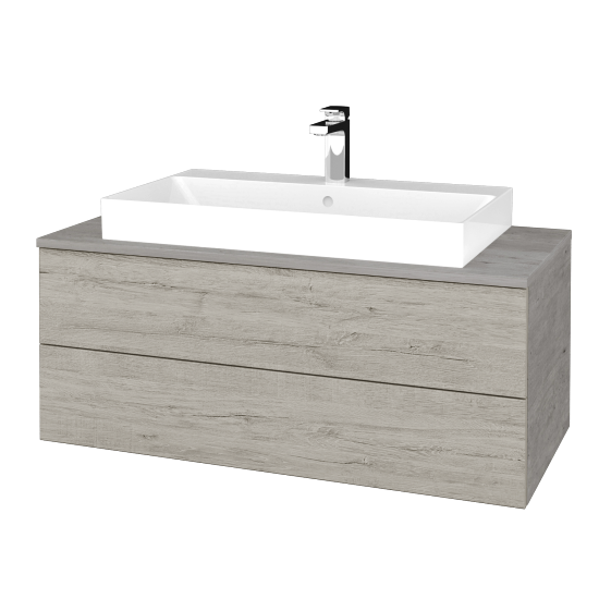 Waschtischunterschrank JOCKAM SZZ2 100 (Waschtisch Glance)  - D01 Beton - D05 Oregon - Nein