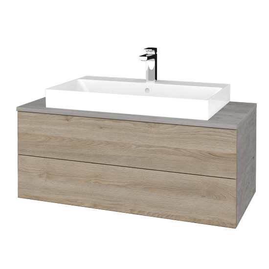 Waschtischunterschrank JOCKAM SZZ2 100 (Waschtisch Glance)  - D01 Beton - D17 Eiche Colorado - Nein