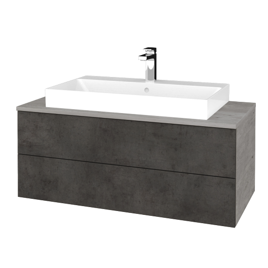 Waschtischunterschrank JOCKAM SZZ2 100 (Waschtisch Glance)  - D01 Beton - D16 Dark Beton - Nein