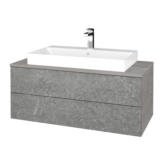 Waschtischunterschrank JOCKAM SZZ2 100 (Waschtisch Glance)  - D01 Beton - D20 Galaxy - Nein