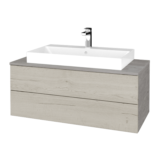 Waschtischunterschrank JOCKAM SZZ2 100 (Waschtisch Glance)  - D01 Beton - D28 Alberta - Nein