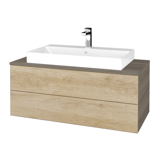 Waschtischunterschrank JOCKAM SZZ2 100 (Waschtisch Glance)  - D03 Cafe - D15 Eiche Nebraska