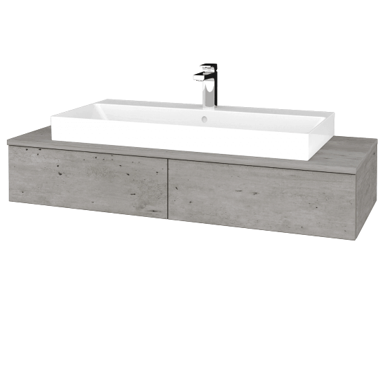 Waschtischunterschrank JOCKAM SZZ2 120 (Waschtisch Glance)  - D01 Beton - D01 Beton