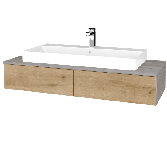 Waschtischunterschrank JOCKAM SZZ2 120 (Waschtisch Glance)  - D01 Beton - D09 Eiche Arlington - Nein