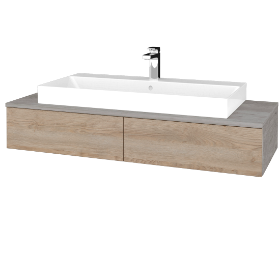 Waschtischunterschrank JOCKAM SZZ2 120 (Waschtisch Glance)  - D01 Beton - D17 Eiche Colorado - Nein