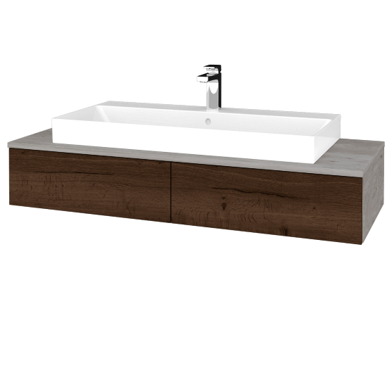Waschtischunterschrank JOCKAM SZZ2 120 (Waschtisch Glance)  - D01 Beton - D21 Tobacco - Nein