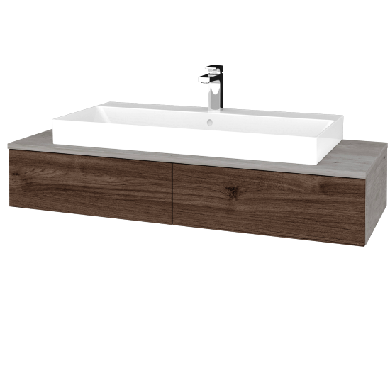 Waschtischunterschrank JOCKAM SZZ2 120 (Waschtisch Glance)  - D01 Beton - D25 Teak - Nein
