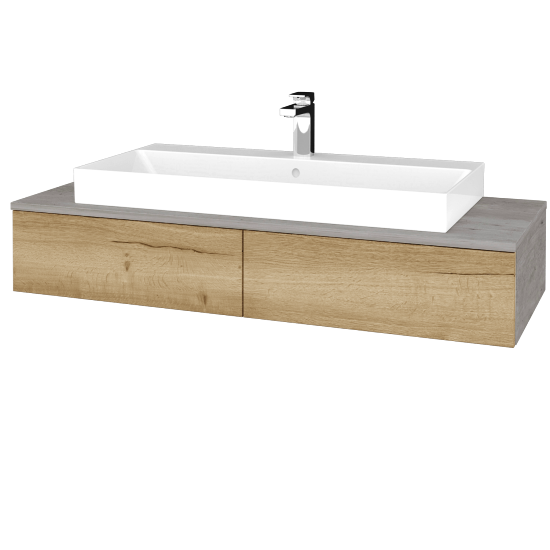 Waschtischunterschrank JOCKAM SZZ2 120 (Waschtisch Glance)  - D01 Beton - D26 Ontario - Nein