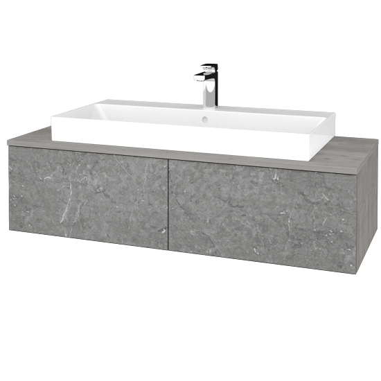Waschtischunterschrank JOCKAM SZZ12 120 (Waschtisch Glance)  - D01 Beton - D20 Galaxy - Nein