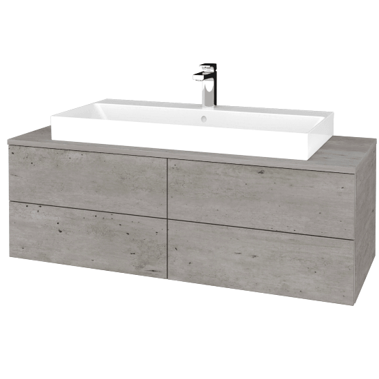 Waschtischunterschrank JOCKAM SZZ4 120 (Waschtisch Glance)  - D01 Beton - D01 Beton - Nein